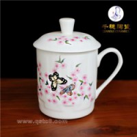 陶瓷礼品茶杯生产厂家  手绘陶瓷礼品茶杯