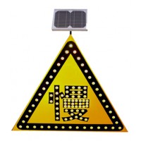 三角形慢字警示牌 太阳能慢行标志牌 交通安全标识